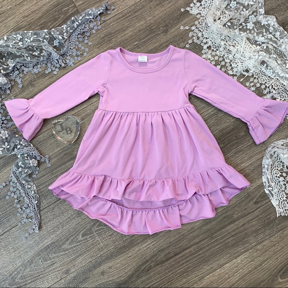 #8 Lavender Purple Hi-Lo Ruffle Tunic/Dress